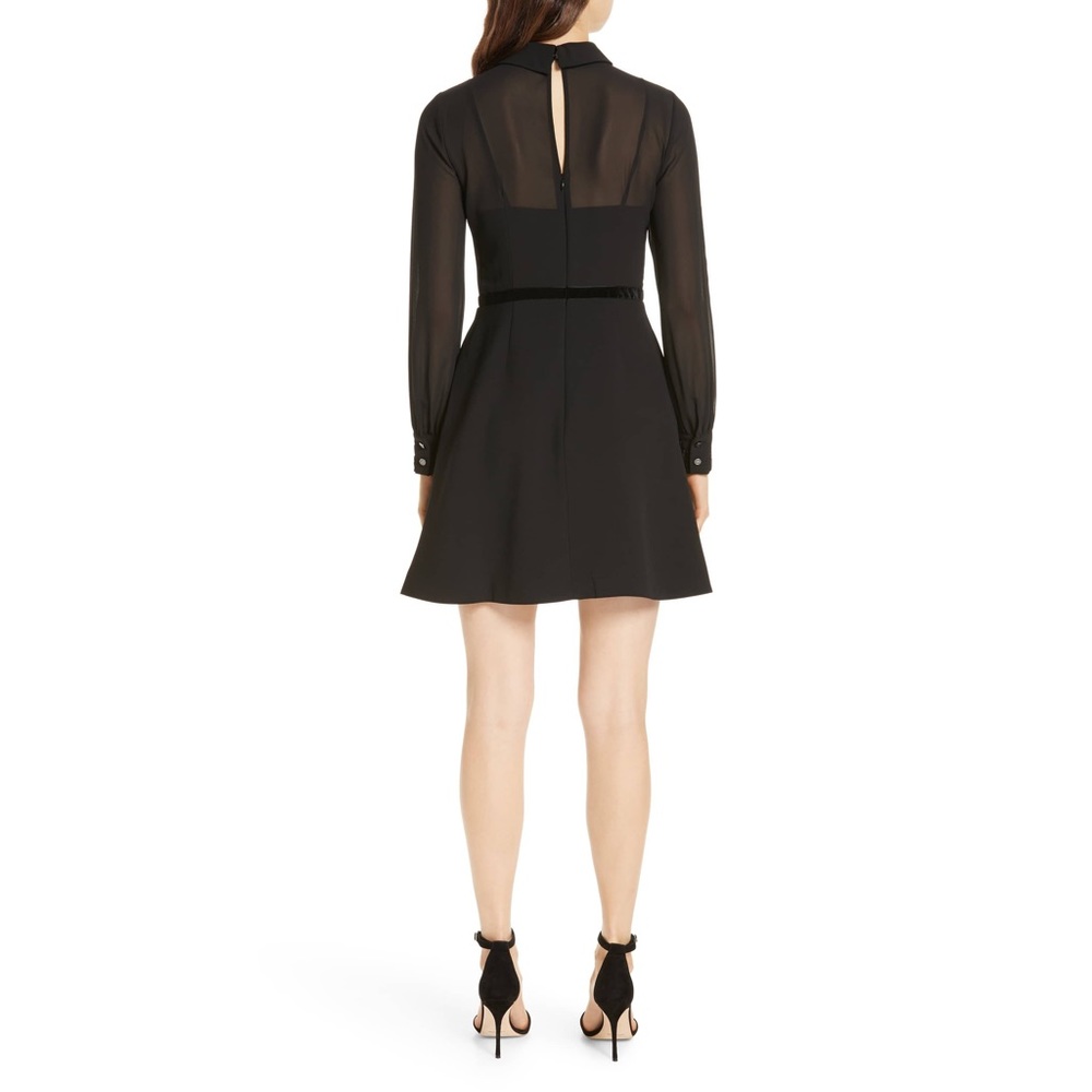 Ted Baker Embroidered Collared Long Sleeve Black Mini Dress - Picture 2 of 6